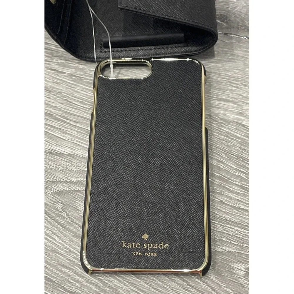 Kate Spade Leather Wallet Black With Phone‎ Holder NWOT